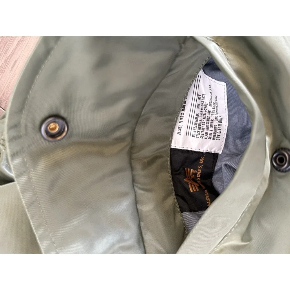 alpha industries‎ flight jacket ma 1 sage Green Size MT